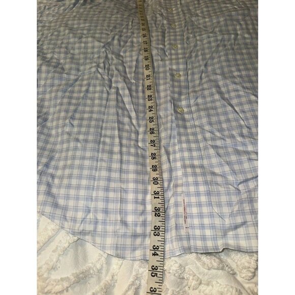 Brooks Brothers Shirt Blue Windowpane Print Button Down Dressshirt XXL - Picture 3 of 5